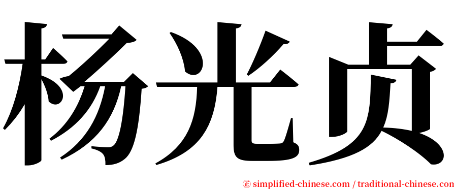 杨光贞 serif font