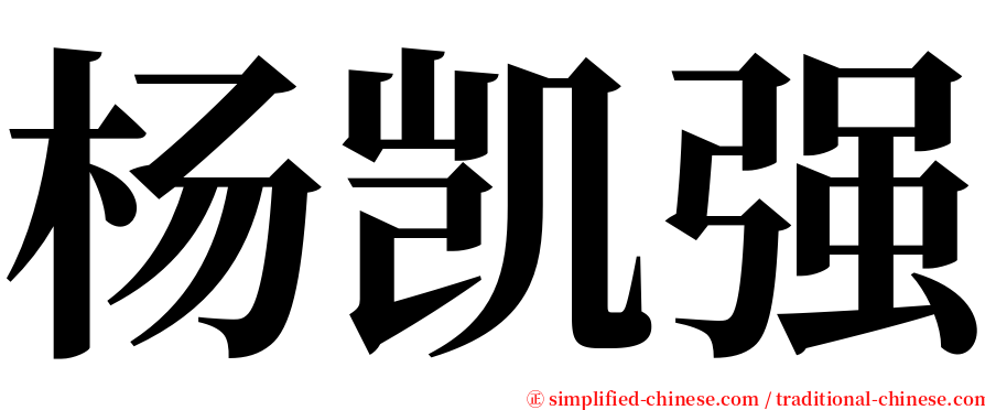 杨凯强 serif font