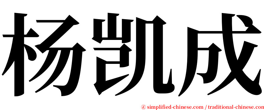 杨凯成 serif font