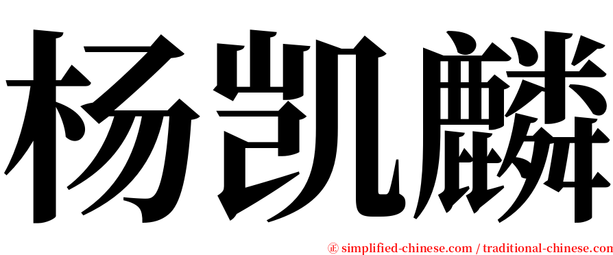 杨凯麟 serif font