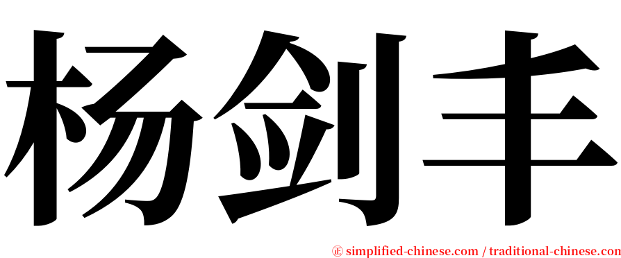 杨剑丰 serif font