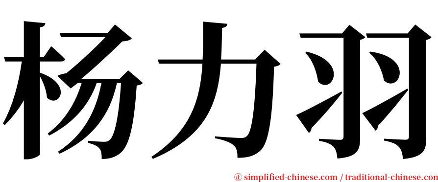 杨力羽 serif font