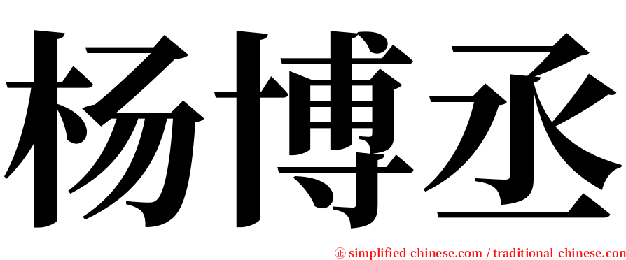 杨博丞 serif font