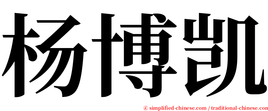 杨博凯 serif font