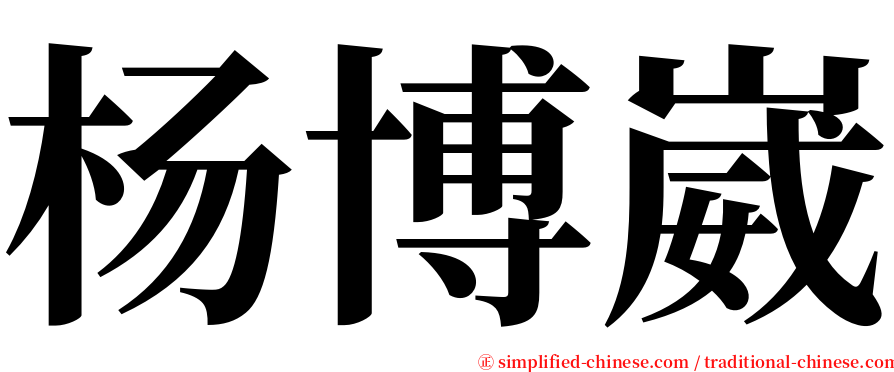 杨博崴 serif font