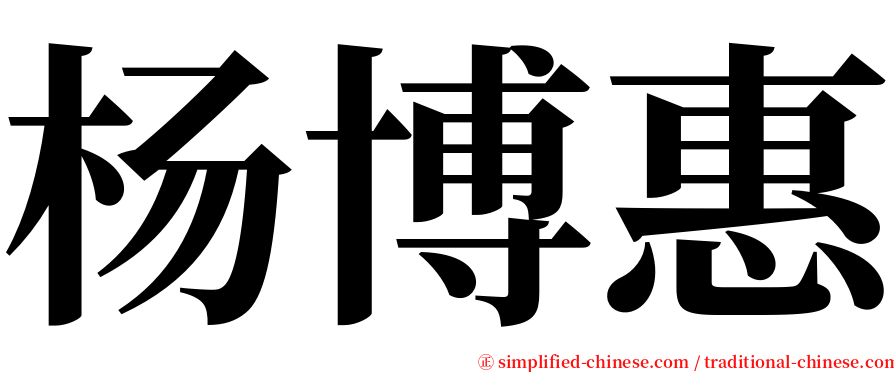 杨博惠 serif font