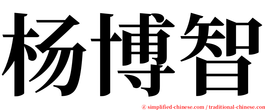 杨博智 serif font