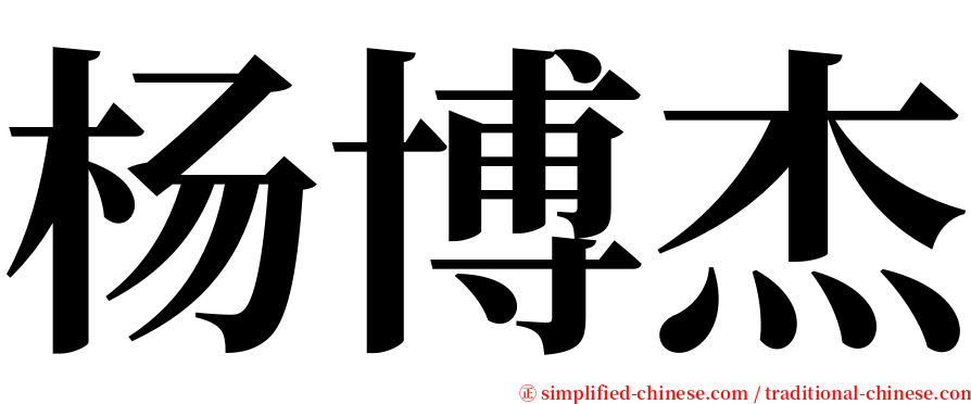 杨博杰 serif font