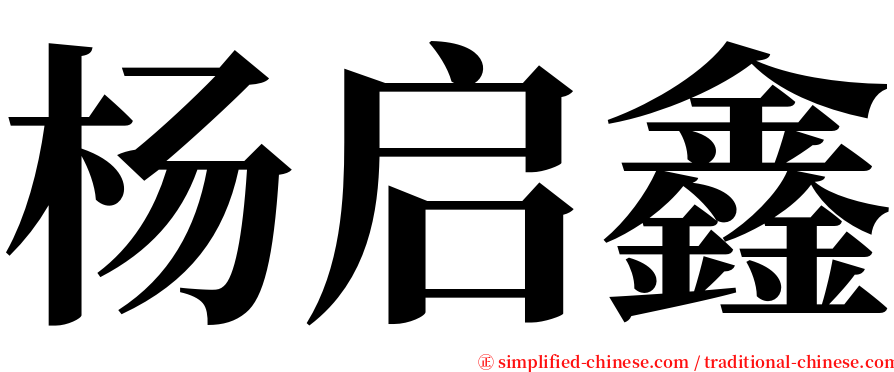 杨启鑫 serif font