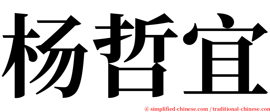 杨哲宜 serif font