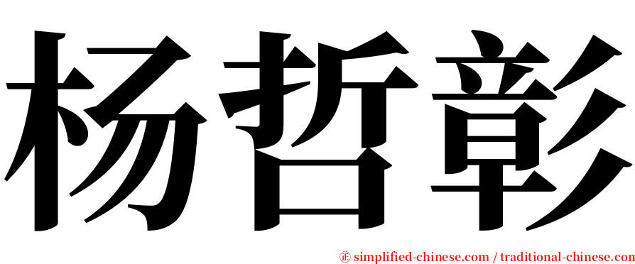 杨哲彰 serif font