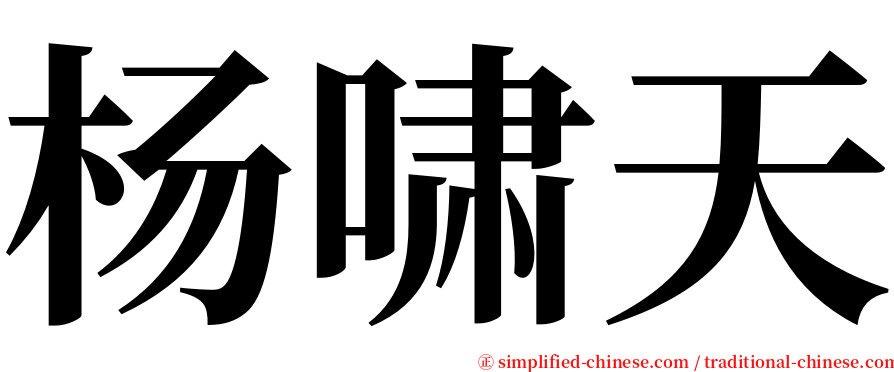 杨啸天 serif font