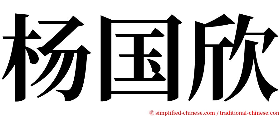 杨国欣 serif font