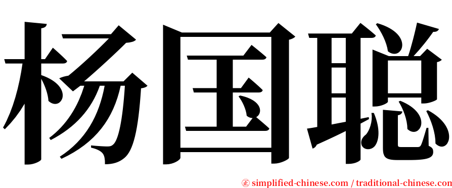 杨国聪 serif font