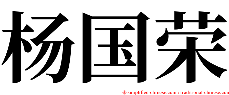 杨国荣 serif font