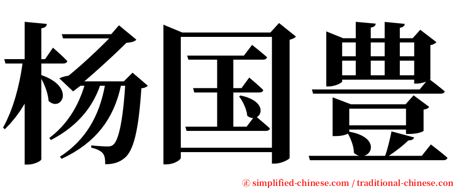 杨国豊 serif font