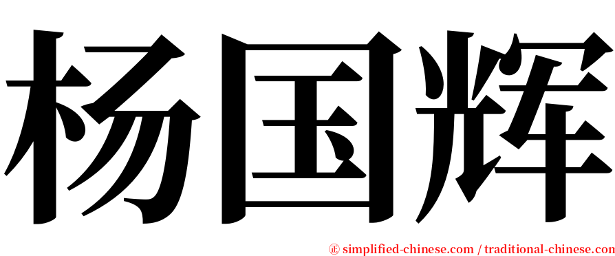 杨国辉 serif font