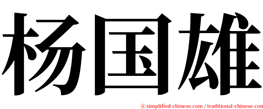 杨国雄 serif font