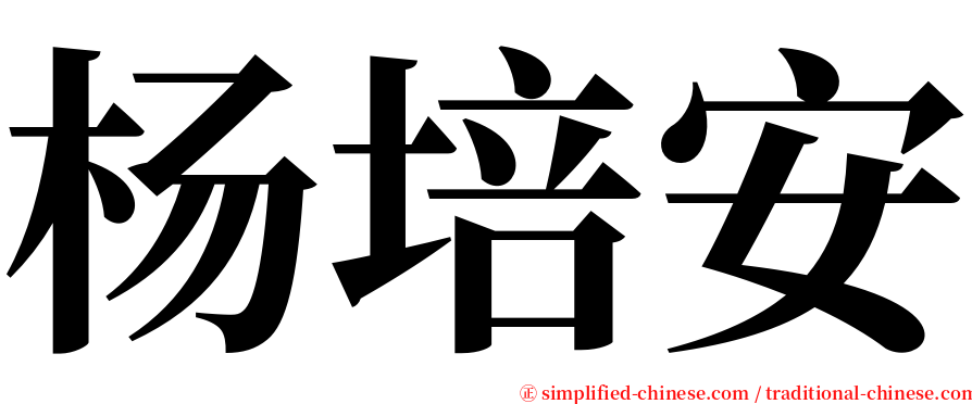 杨培安 serif font