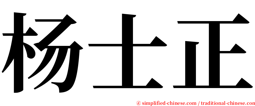 杨士正 serif font