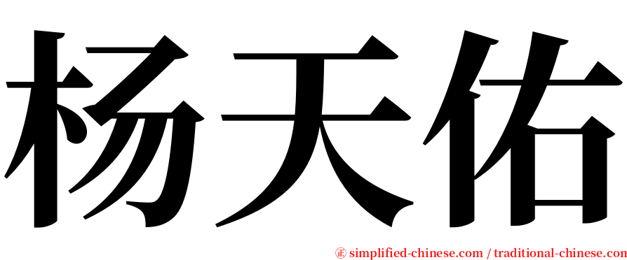 杨天佑 serif font