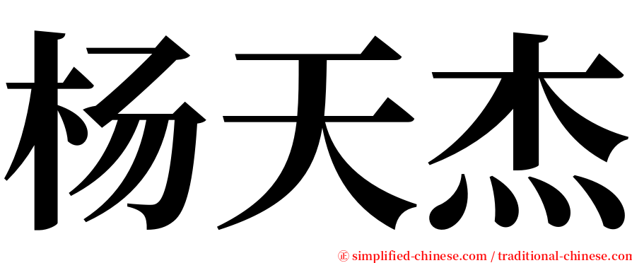 杨天杰 serif font