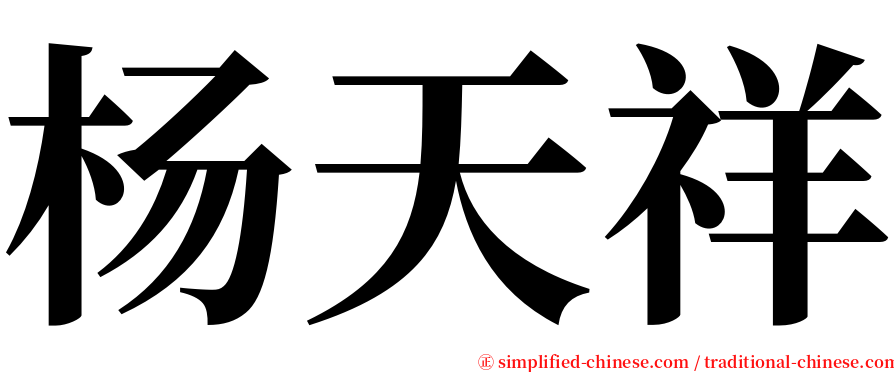 杨天祥 serif font