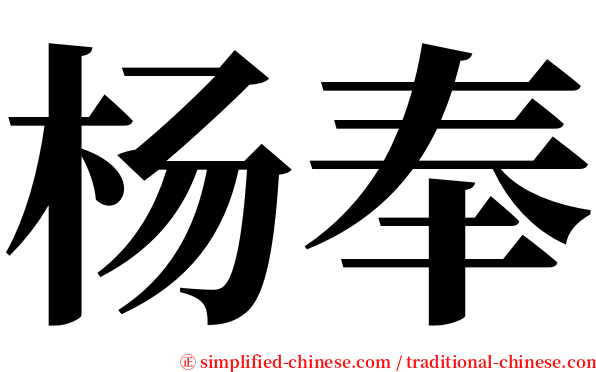杨奉 serif font