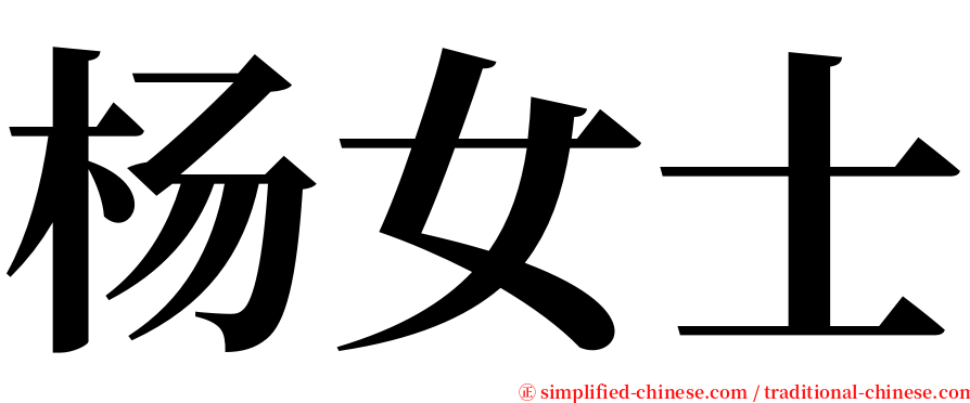 杨女士 serif font