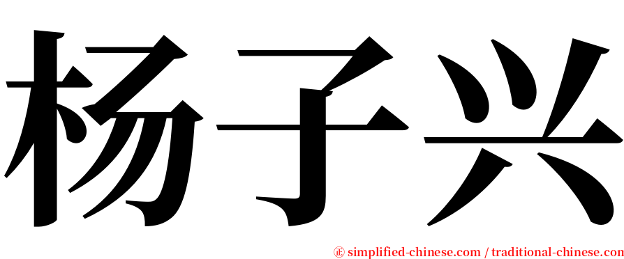 杨子兴 serif font