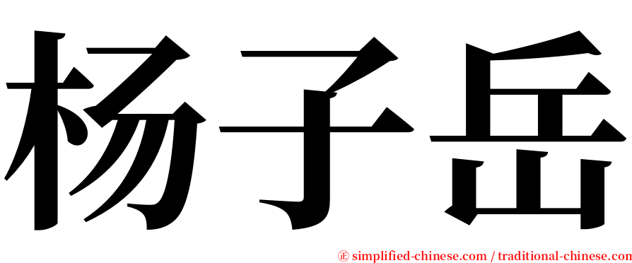 杨子岳 serif font