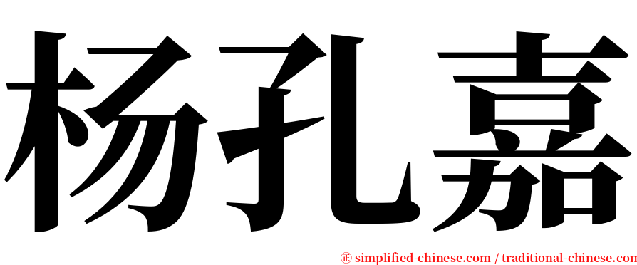 杨孔嘉 serif font