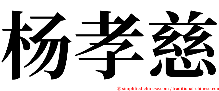 杨孝慈 serif font