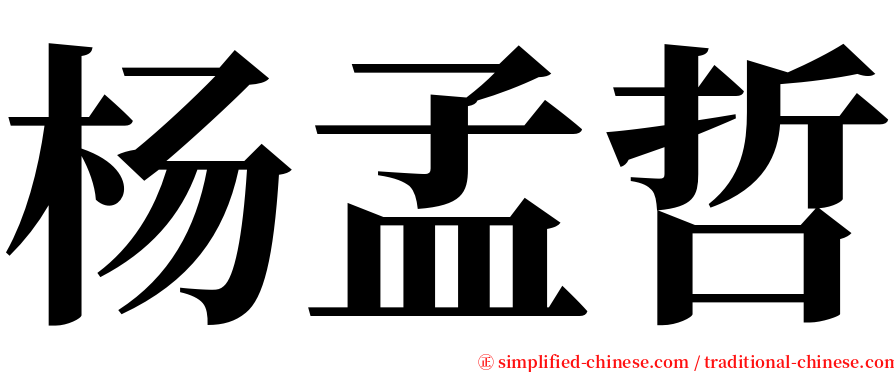 杨孟哲 serif font