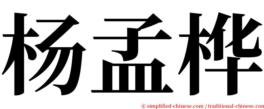 杨孟桦 serif font