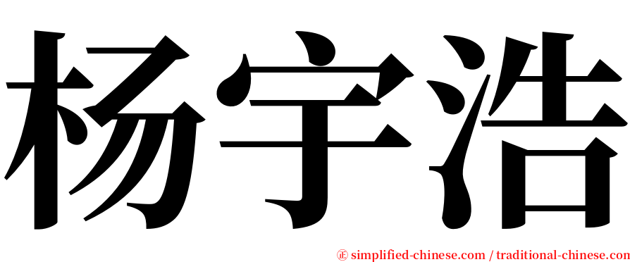 杨宇浩 serif font