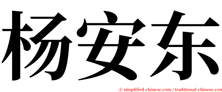 杨安东 serif font