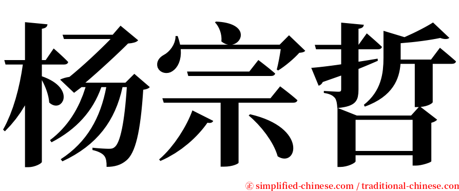 杨宗哲 serif font