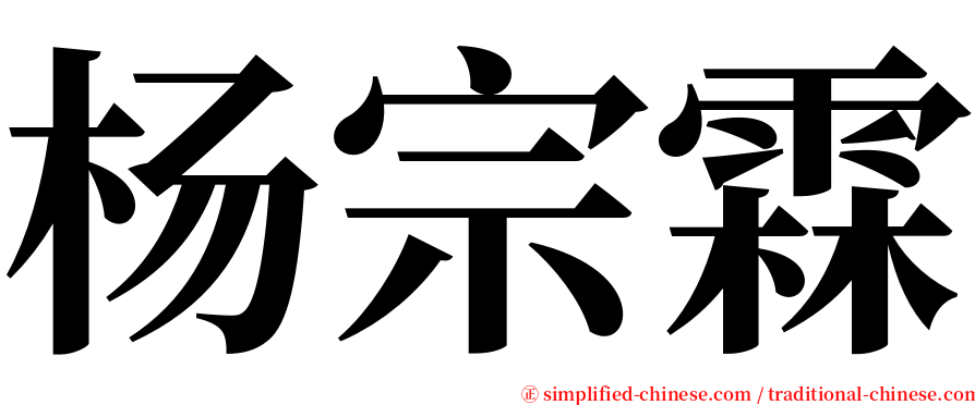 杨宗霖 serif font