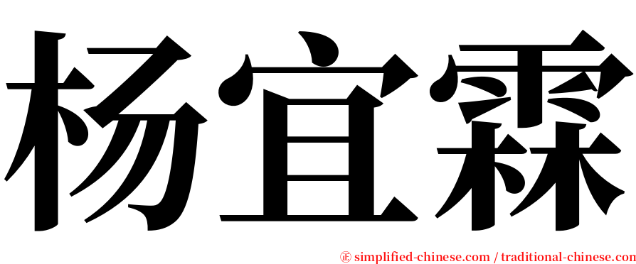 杨宜霖 serif font