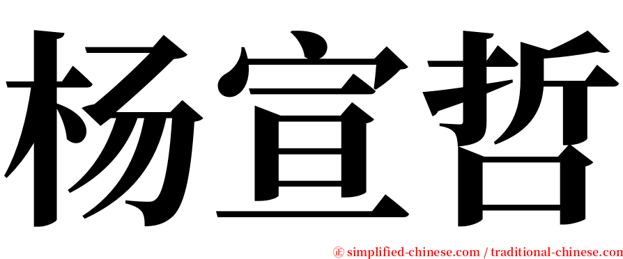杨宣哲 serif font