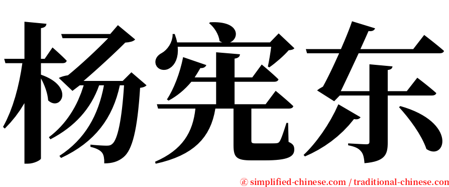 杨宪东 serif font