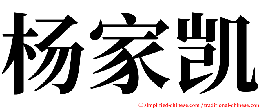 杨家凯 serif font