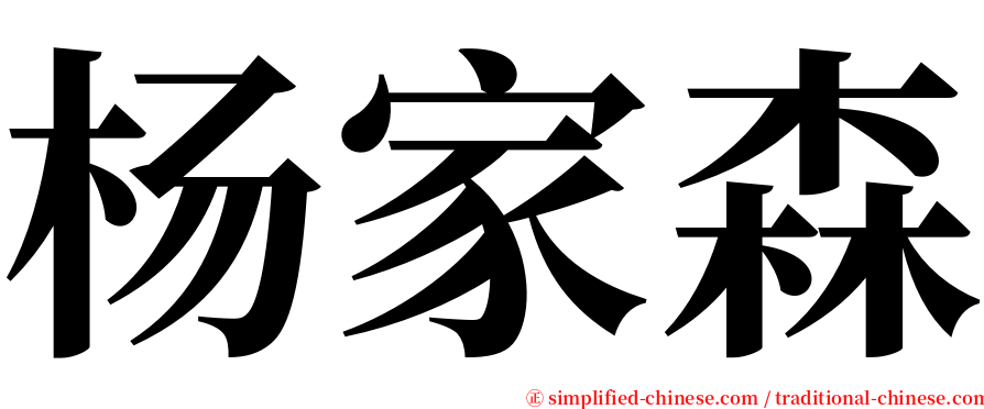 杨家森 serif font