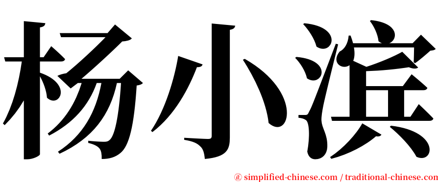 杨小滨 serif font