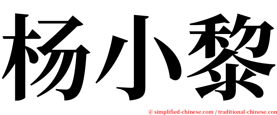 杨小黎 serif font