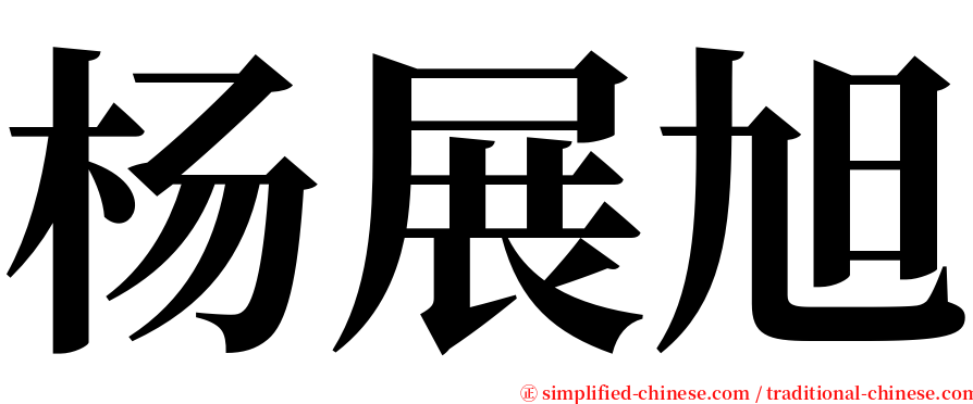 杨展旭 serif font