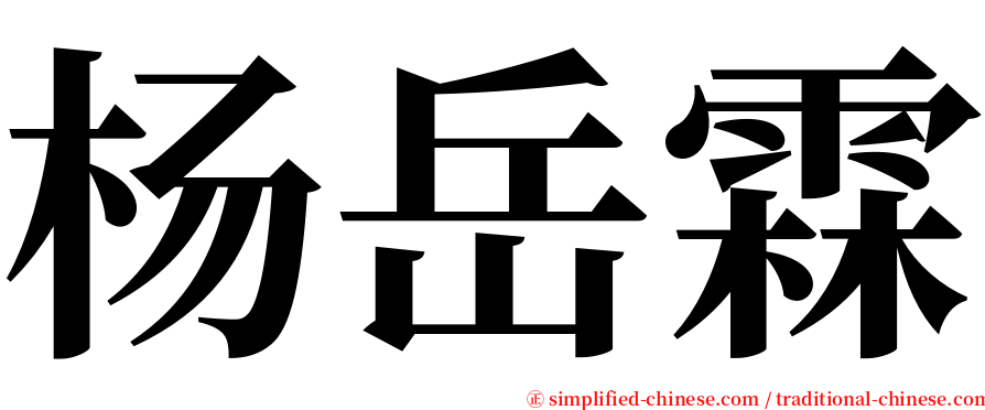 杨岳霖 serif font