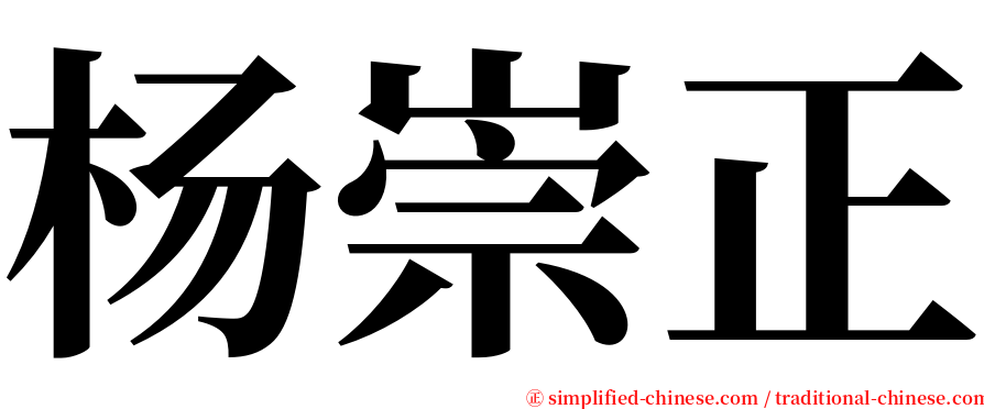 杨崇正 serif font