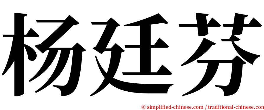 杨廷芬 serif font